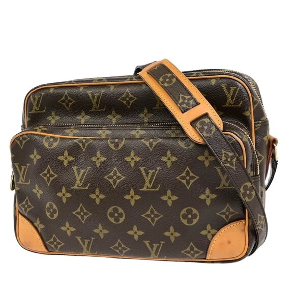 LOUIS VUITTON Nile Crossbody Shoulder Bag Monogram Leather Brown M45244 12FB397 - Picture 1 of 15